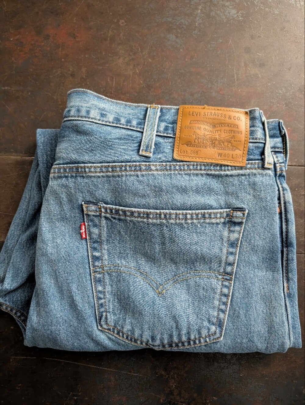 Levi's Men's Blue 568 Loose Straight Jeans, Size 40x30